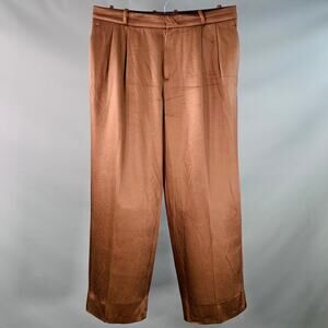 SIES MARJAN Size 34 Brown Acetate Blend Pleated Dress Pants